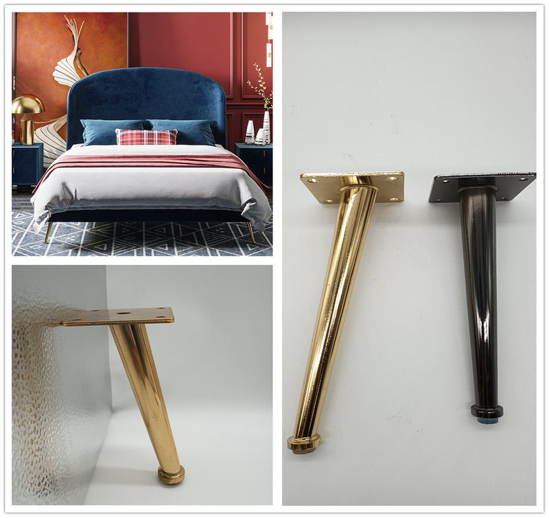  Parti di mobili in acciaio inossidabile da 4-8 pollici/10-18 cm Accessori per gambe di divani in metallo singolo