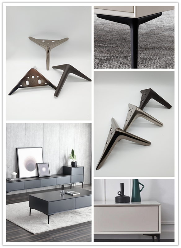 Accessori hardware per mobili Placcatura dei metalli Lucidatura Gambe del divano Piedini del letto Piedini della sedia Gamba in ferro